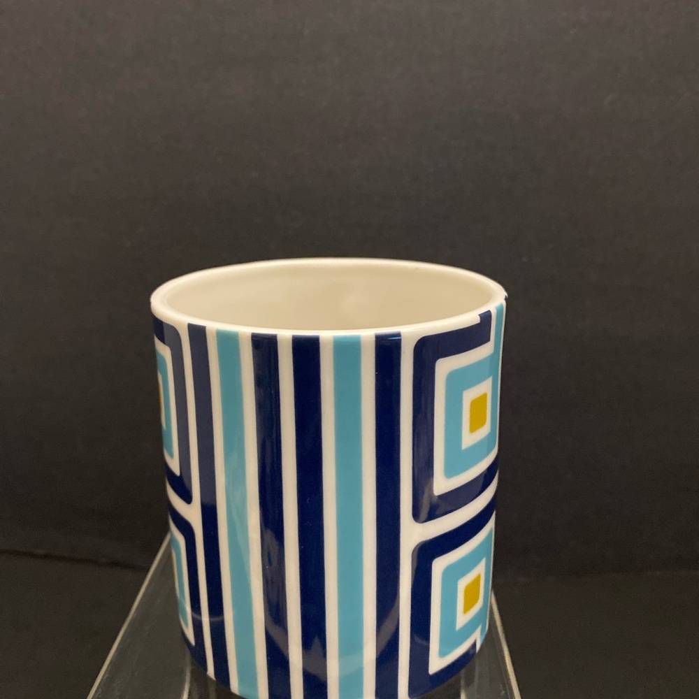 Jonathan Adler Blue and Yellow Geometric Mug